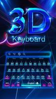 霓虹灯3D蓝色全息立體鍵盤打字機 海报