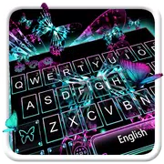 Borboleta neon blue keyboard