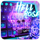 Hell rose skull keyboard theme icône