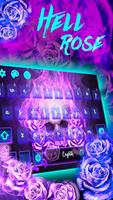 Hell rose skull keyboard theme Affiche