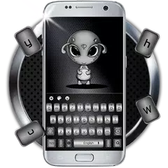 Exquisite Grey Glitter Keyboard Theme APK download