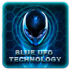 3D Blue Alien UFO theme icône