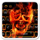 clavier thème crâne en feu icône