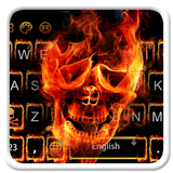 Flaming Fire Skull Keyboard-icoon