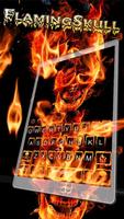 Flaming Fire Skull Keyboard poster