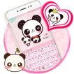 Pink Cute Panda Keyboard Theme