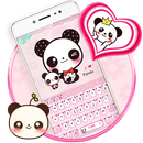 Pink Cute Panda Keyboard Theme APK