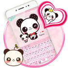 Pink Cute Panda Keyboard Theme ไอคอน