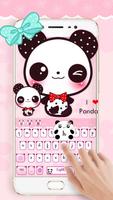 Pink Cute Panda Keyboard Theme ภาพหน้าจอ 3