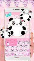 Pink Cute Panda Keyboard Theme โปสเตอร์