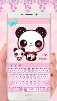 Pink Cute Panda Keyboard Theme ภาพหน้าจอ 1