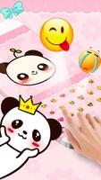 Pink Cute Panda Keyboard Theme ภาพหน้าจอ 2