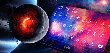 Rainbow Sparkling Galaxy Planet Keyboard