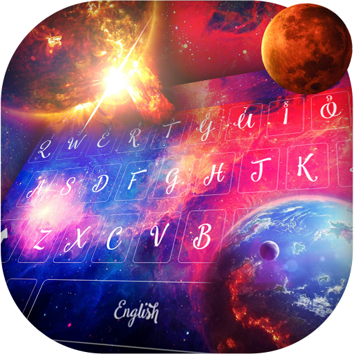 波光粼粼的彩虹星球銀河鍵盤