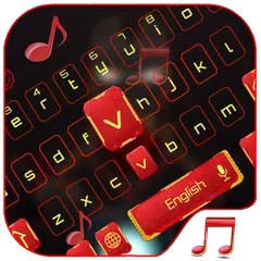 Скачать Red Robot Music keyboard Theme APK