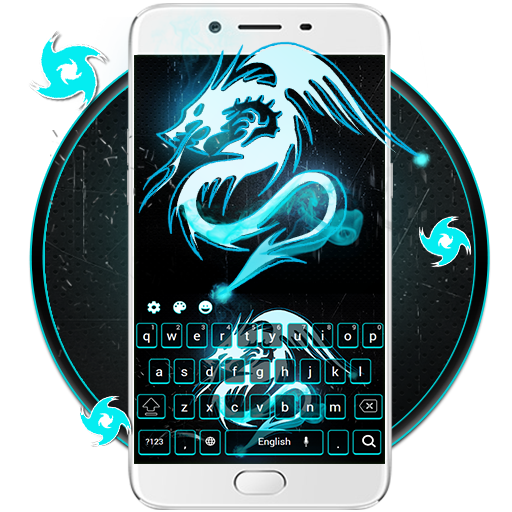 Neon Dragon Art 3D Keyboard Thema
