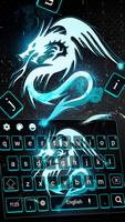 Neon Dragon Art 3D Keyboard Thema Affiche