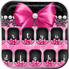 Pink Rose Black Lace Keyboard icon