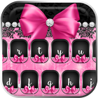 Розовая розовая черная кружевная клавиатура иконка