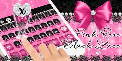 Pink Rose Black Lace Keyboard 스크린샷 3