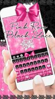 Pink Rose Black Lace Keyboard penulis hantaran