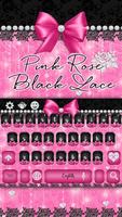 Pink Rose Black Lace Keyboard screenshot 2