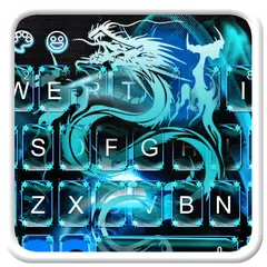 Neon Blue Dragon Keyboard