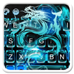 El tema del teclado del dragón azul de neón