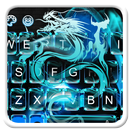 El tema del teclado del dragón azul de neón APK