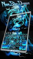 O tema azul do teclado do dragão de néon imagem de tela 1