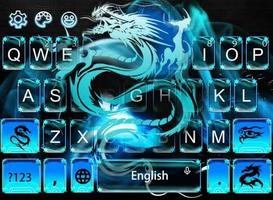 O tema azul do teclado do dragão de néon imagem de tela 2