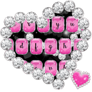 Tình yêu Pink Hearts Diamonds Bàn phím APK