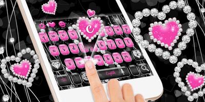 الحب الوردي قلوب الماس لوحة المفاتيح تصوير الشاشة 3