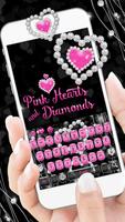 Amor Rosa Corazones Diamantes Teclado Poster