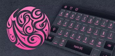 Pink Neon Glow Glossy Keyboard