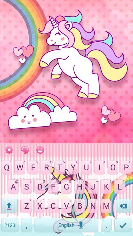 Cuteness Unicorn  Keyboard  Theme APK Download Free 