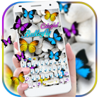 Clavier à papillons colorés icône