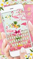 Pink Flamingos Clavier d'ananas Affiche