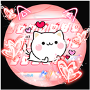 Pink Lovely Cat Cartoon Keyboard Theme APK
