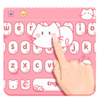Rosa lindo Kitty teclado ícone