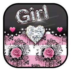 Rose Pink Diamonds Girl Theme APK download