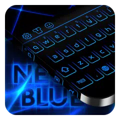 Neon Blue Keyboard