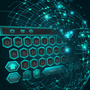 Green technology keyboard with net stars sparkly APK