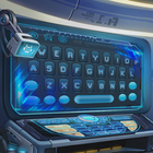 Blue alien technology keyboard ไอคอน