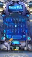 Blue alien technology keyboard โปสเตอร์