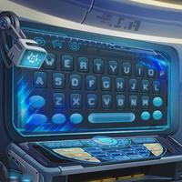 Keyboard teknologi alien biru screenshot 1