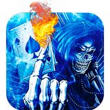 Ogień Śmierć Skull Theme ikona