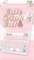 Poster Bella cute pink cat tastiera tema