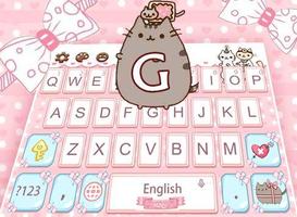 Lovely Cute Pink Cat Keyboard screenshot 1