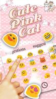 Lovely Cute Pink Cat Keyboard اسکرین شاٹ 2